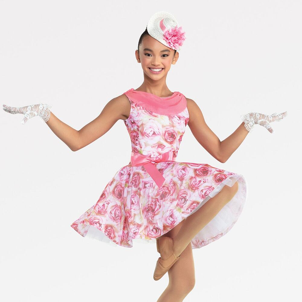Dance Costume Large Child Pink Revolution RC21582 Jazz Tap Musical Floral Dress